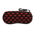 thumbnail image 1 of Bingfone Red Beautiful Lips Print Sunglasses Case Portable Travel Zipper Eyeglasses Case With Hook, 1 of 6
