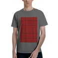 thumbnail image 1 of Bingfone Red Black Houndstooth Men'S Loose Fit Short-Sleeve Pocket T-Shirt, 1 of 7