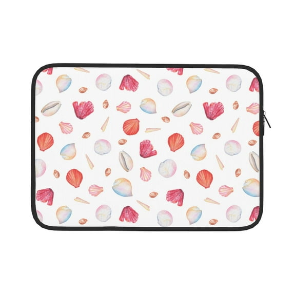 Bingfone Red Coral And Scallop Seashell Laptop Sleeve Case 15 Inch, 360° Protective Computer Carrying Bag