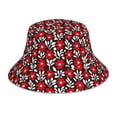thumbnail image 1 of Bingfone Red Floral Bucket Hat For Men Women,Packable Reversible Printed Sun Hats,Fisherman Outdoor Travel Hiking Beach Caps, 1 of 9
