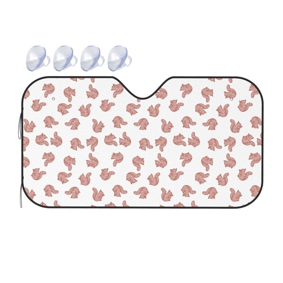Bingfone Red Fox Car Windshield Sunshade,Sun Foldable Sun Shield Sun Visor for Car - Medium