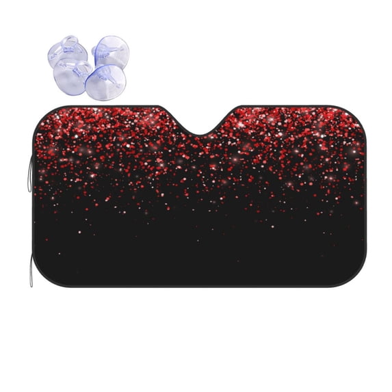 Bingfone Red Glitter1 Car Windshield Sun Shade Protector Keep Your Vehicle Cool Sun Shield Visor Cover Foldable For Car Truck Suv-Small