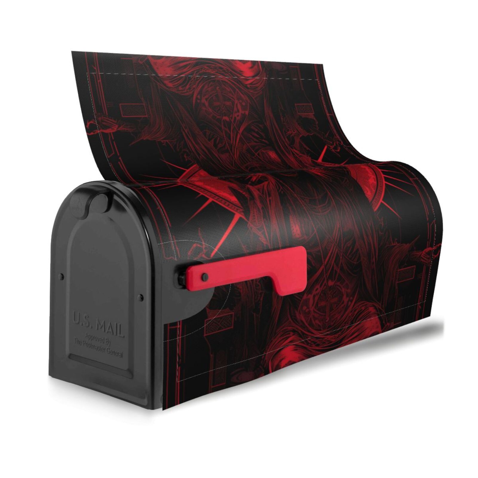 Gothic Mailboxes Bingfone Red Gothic Skeleton Throne Magnetic Mailbox Cover Standard ...