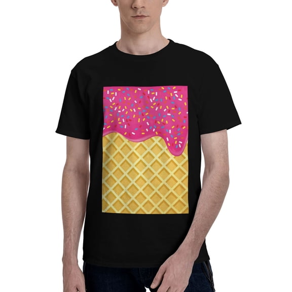 Bingfone Red Ice Cream Men'S Loose Fit Short-Sleeve Pocket T-Shirt