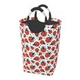 thumbnail image 1 of Bingfone Red Ladybugs Laundry Hamper,Large Canvas Fabric Lightweight Storage Basket Toy Organizer Dirty Clothes Collapsible, 1 of 6