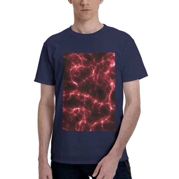 Bingfone Red Line Men'S Loose Fit Short-Sleeve Pocket T-Shirt