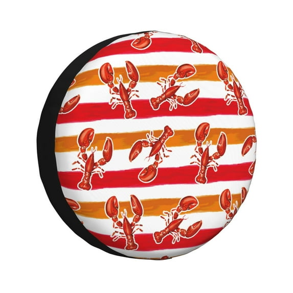 Bingfone Red Lobster Spare Tire Cover Weatherproof Universal Wheel Protectors For Rv Camper Travel Trailer Suv Truck-14 Inch
