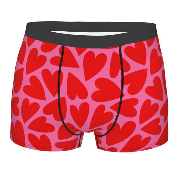 Bingfone Red Love Heart Men'S Underwear - Casual Stretch Boxer Briefs-Xx-Large