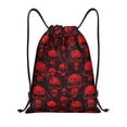thumbnail image 1 of Bingfone Red Skulls Drawstrings Backpacks Bags for Men Women Gym Drawstrings Bag-Small, 1 of 8