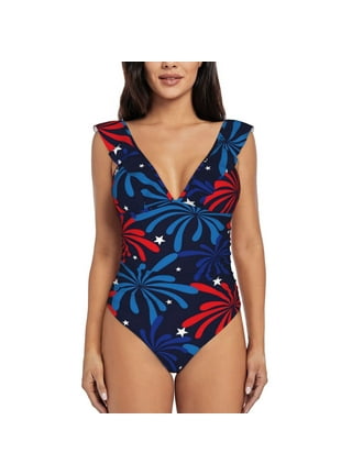 Girls Red White And Blue Swimsuit