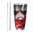Bingfone Red Wine Rose for 20 Oz Stainless Steel Travel Mug Double Wall