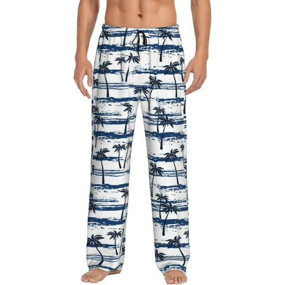Bingfone Retro Coconut Tree Mens All Over Print Sleep Pajama Pants-XX-Large