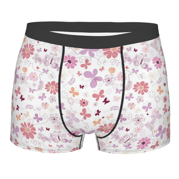Bingfone Retro Floral Men's Underwear - Casual Stretch Boxer Briefs-Small