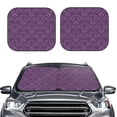 thumbnail image 1 of Bingfone Retro Florals Purple Print 2-Piece Sun Shade Front Windshield - Foldable Car Front Window Sunshades For Most Sedans Suv Truck - Medium, 1 of 7