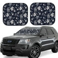 thumbnail image 1 of Bingfone Retro Flower Windshield Sun Shade 2-Piece Foldable Car Front Window Sunshade for Most Sedans SUV Truck - Large, 1 of 7
