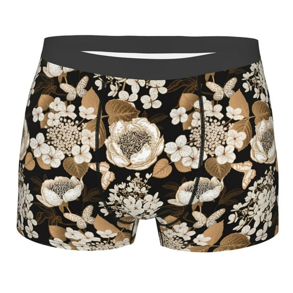 Bingfone Retro Hydrangeas Men's Underwear - Casual Stretch Boxer Briefs-Small