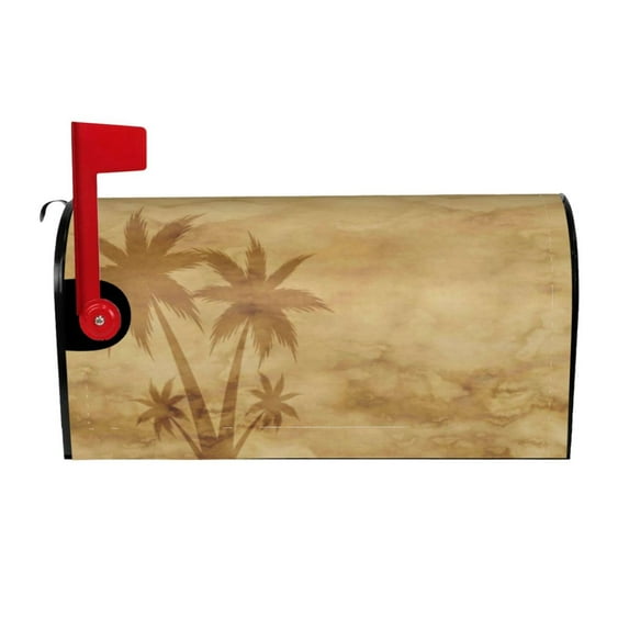 Bingfone Retro Palm Tree Magnetic Mailbox Cover Standard Size For Garden Yard Outdoor Decorations-21x18 In