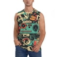 thumbnail image 1 of Bingfone Retro Pop Art Collage Pattern Men's Tank Tops Workout Sleeveless Tee Shirts Running Beach Tanks for Men-Small, 1 of 4