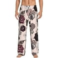 thumbnail image 1 of Bingfone Retro Red Black Roses Mens All Over Print Sleep Pajama Pants-Medium, 1 of 9
