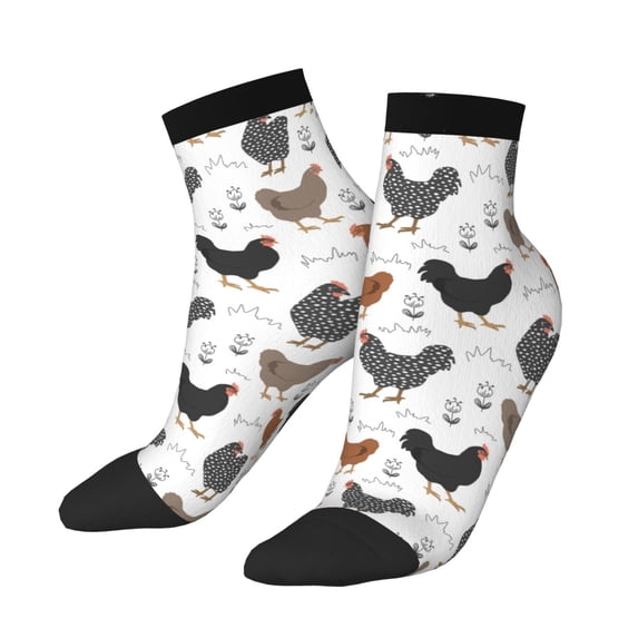 Bingfone Retro Rooster Design Patterned Men's Women's Casual Cotton Socks