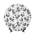 thumbnail image 1 of Bingfone Retro Rooster Print Bone China Dinner Decorative Plates,Handmade Ceramic Dinner Plate with Stand for Home Club-6in, 1 of 6