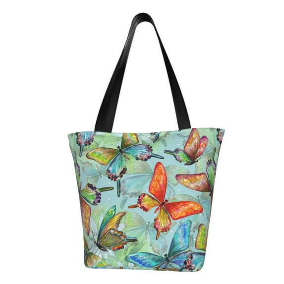 Bingfone Retro Seamless Flying Butterflies Women Shoulder Tote Bags Casual Bag Ladies Shopping Handbag