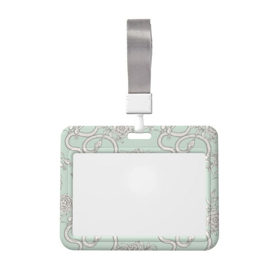 Bingfone Retro Snake Card Badge Holder,for Girls Girly Women 4 x 3 Inch Nurses School Identity Cruise Travel Name Tags Cover Protector Case