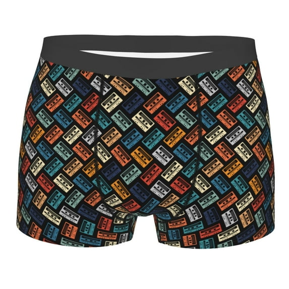 Bingfone Retro Tape Men's Underwear - Casual Stretch Boxer Briefs-Medium