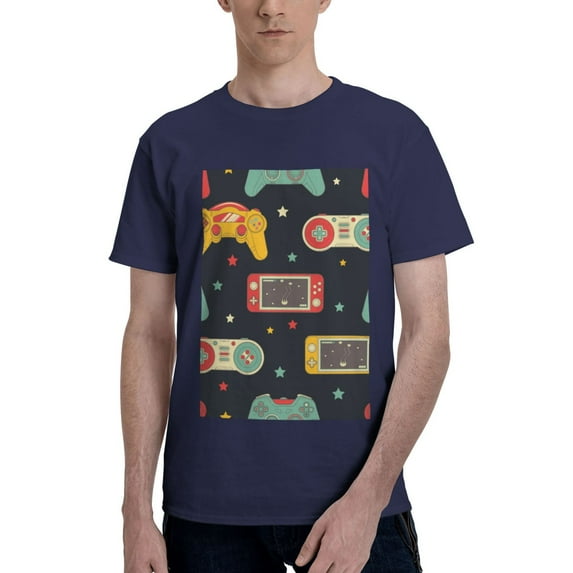 Bingfone Retro Video Game Men'S Loose Fit Short-Sleeve Pocket T-Shirt