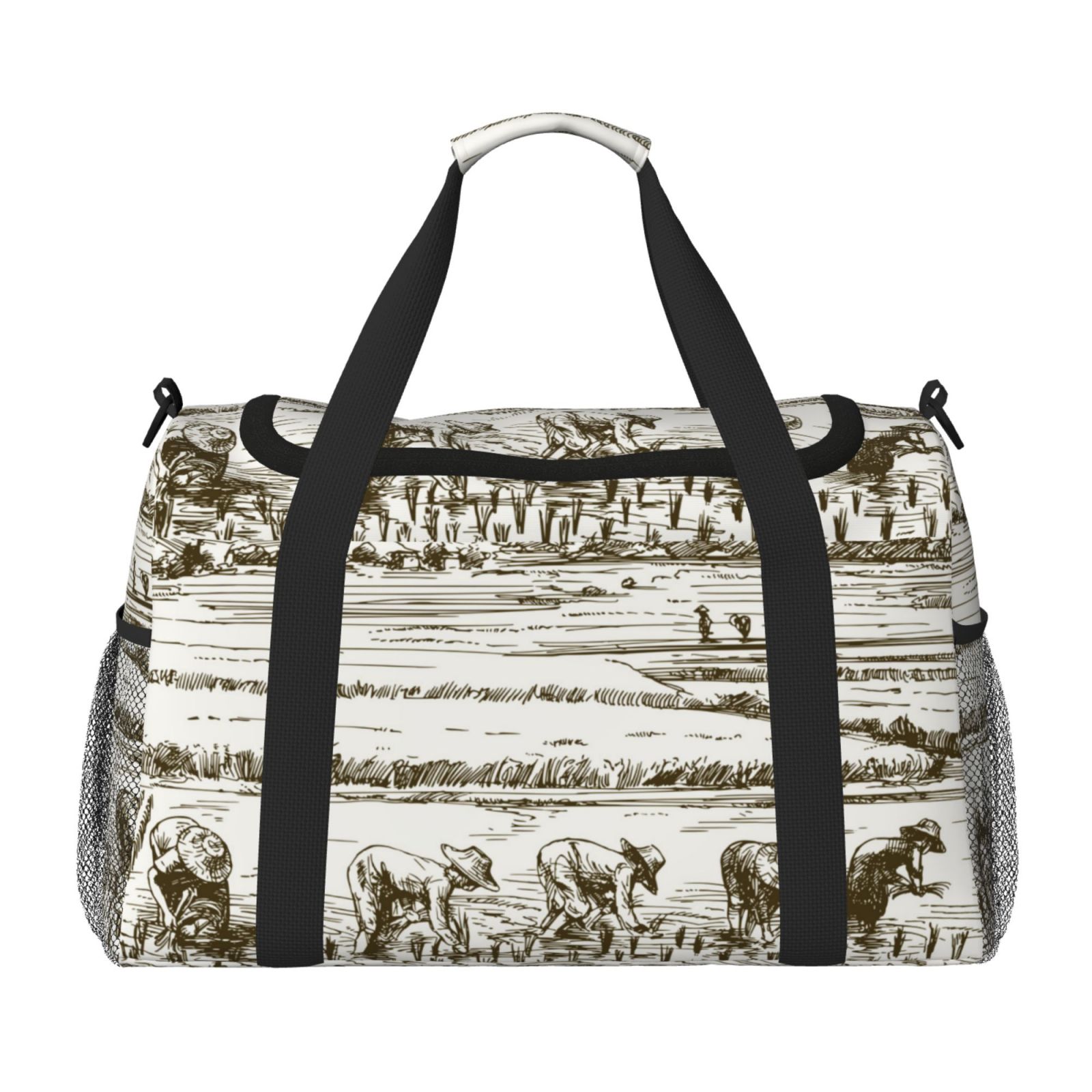 Bingfone Rice Harvest Print Travel Duffel Tote Bag,Waterproof Shoulder ...