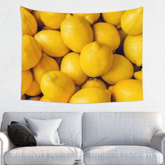 Bingfone Ripe Yellow Lemon Tapestry Wall Hanging Decor For Living Room Bedroom Dorm Classroom Office Decor 29x37 Inch