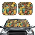 thumbnail image 1 of Bingfone Robot and Monsters Windshield Sun Shade 2-Piece Foldable Car Front Window Sunshade for Most Sedans SUV Truck-Small, 1 of 7