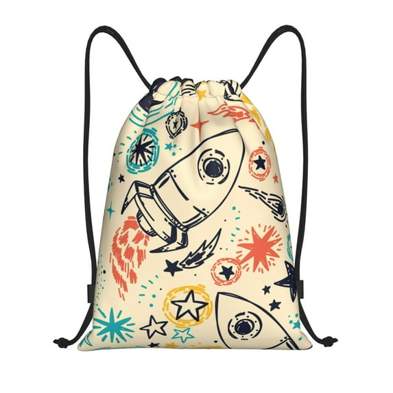 Bingfone Rockets Drawstrings Backpacks Bags For Men Women Gym Drawstrings Bag
