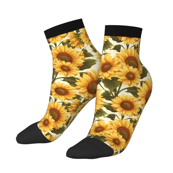 Bingfone Romantic Elegant Sunflower Design Patterned Men's Women's Casual Cotton Socks