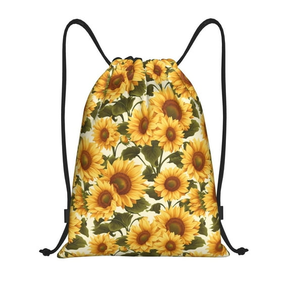 Bingfone Romantic Elegant Sunflower Drawstrings Backpacks Bags for Men Women Gym Drawstrings Bag-Medium