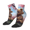 thumbnail image 1 of Bingfone Romantic Floral Bear Design Patterned Men's Women's Casual Cotton Socks, 1 of 5