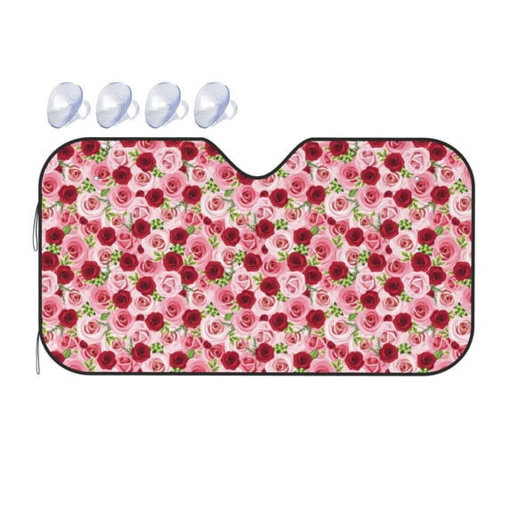 Bingfone Rose Flowers Car Windshield Sunshade,Sun Foldable Sun Shield Sun Visor for Car - Medium