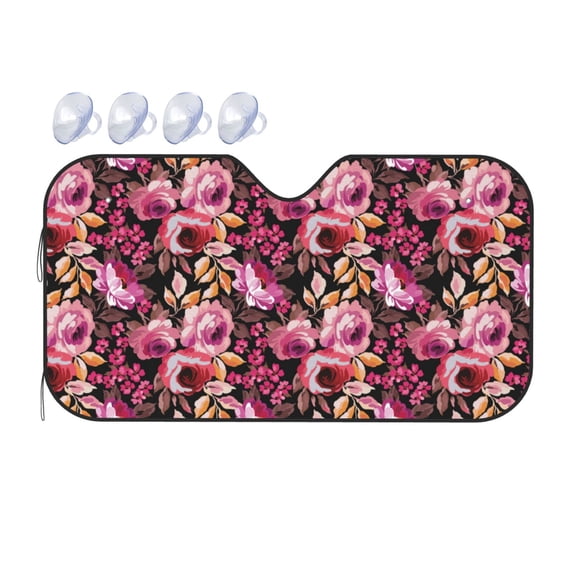 Bingfone Rose Flowers Car Windshield Sunshade,Sun Foldable Sun Shield Sun Visor for Car - Medium