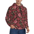 thumbnail image 1 of Bingfone Rose Flowers Men's Drawstring Hoodie Long Sleeve Pocket Sweatshirts-3X-Large, 1 of 6