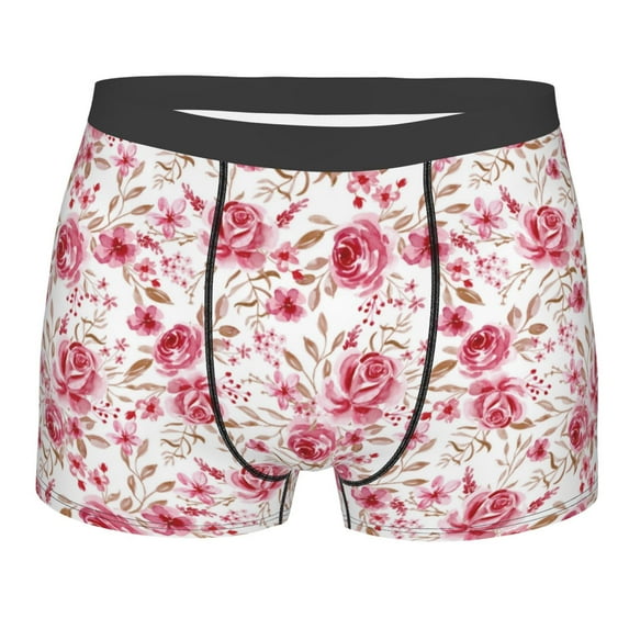 Bingfone Rose Flowers Men's Underwear - Casual Stretch Boxer Briefs-Large