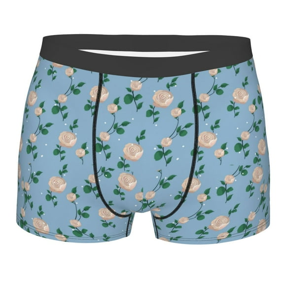 Bingfone Rose Flowers Men's Underwear - Casual Stretch Boxer Briefs-Large