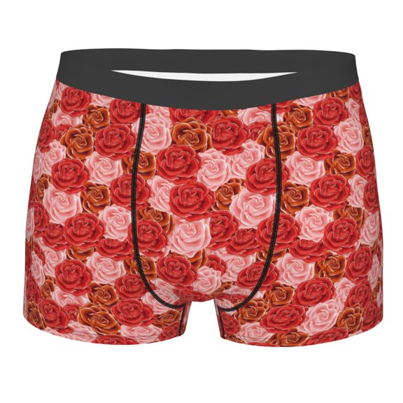 Bingfone Rose Flowers Men's Underwear - Casual Stretch Boxer Briefs-Small