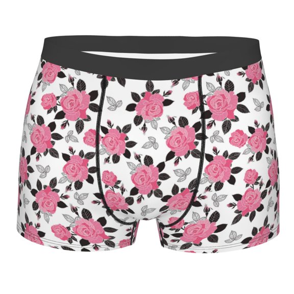 Bingfone Rose Flowers Men's Underwear - Casual Stretch Boxer Briefs-Small