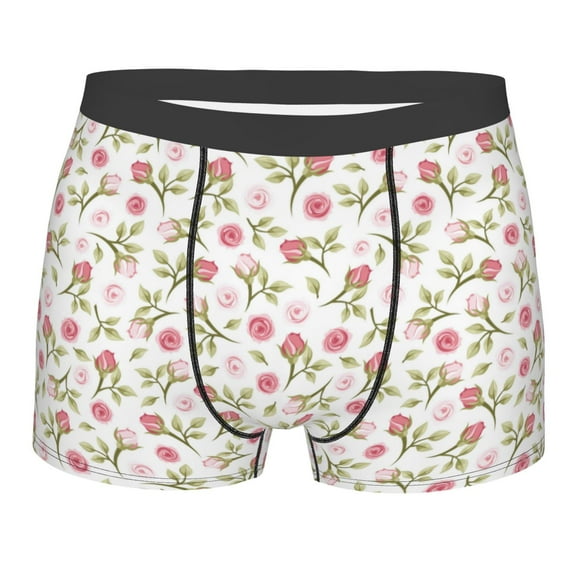 Bingfone Rose Flowers Men's Underwear - Casual Stretch Boxer Briefs-X-Large