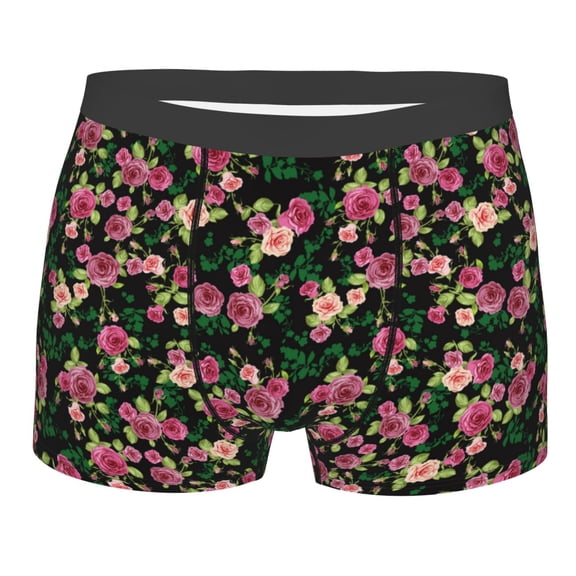 Bingfone Rose Flowers Men's Underwear - Casual Stretch Boxer Briefs-XX-Large