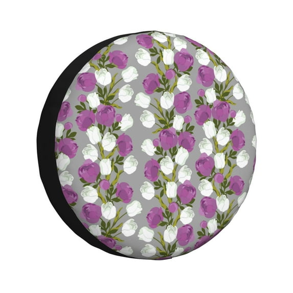 Bingfone Rose Flowers Spare Tire Cover Weatherproof Universal Wheel Protectors for RV Camper Travel Trailer SUV Truck-17 inch