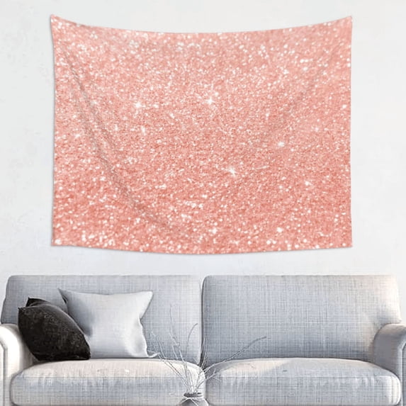 Bingfone Rose Gold Glitter Tapestry Wall Hanging Decor For Living Room Bedroom Dorm Classroom Office Decor 29x37 Inch