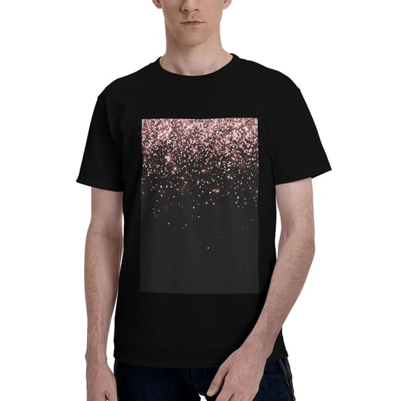 Bingfone Rose Gold Glitter1 Men'S Loose Fit Short-Sleeve Pocket T-Shirt