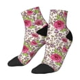 thumbnail image 1 of Bingfone Rose Mix Leopard 4 Design Patterned Men's Women's Casual Cotton Socks, 1 of 5