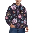 thumbnail image 1 of Bingfone Roses Flowers Men's Drawstring Hoodie Long Sleeve Pocket Sweatshirts-Large, 1 of 1